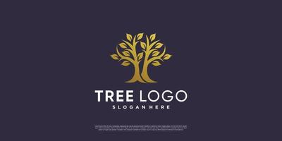 logotipo da árvore dourada com elemento abstrato criativo estilo premium vector parte 3