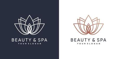 logotipo de beleza e spa com conceito de lótus de beleza vetor premium parte 5