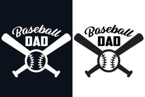 design de camiseta de pai de beisebol vetor