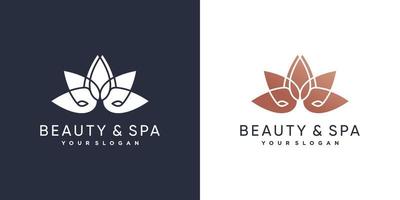 logotipo de beleza e spa com conceito de lótus de beleza vetor premium parte 8