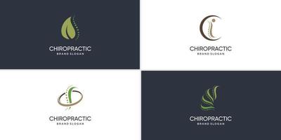 logotipo de quiropraxia com vetor premium de elemento exclusivo criativo
