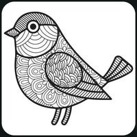 desenho de mandala de pássaro para colorir. vetor