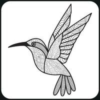 desenho de mandala de pássaro para colorir.