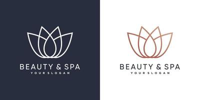 logotipo de beleza e spa com conceito de lótus de beleza vetor premium parte 7