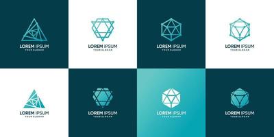 resumo de logotipo de geometria com vetor premium de estilo criativo