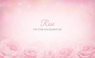 fundo de flor rosa linda e ilustração pintada digital turva para dia dos namorados de casamento de amor ou cartão de saudação de design de convite de arranjo vetor