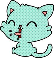 desenho de gato kawaii fofo vetor