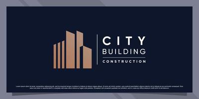 inspiração de design de logotipo da cidade para logotipo de construção civil com vetor premium de conceito criativo