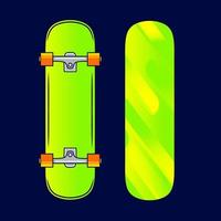 skate estilo vetor linha neon art logotipo potrait design colorido com fundo escuro. ilustração gráfica abstrata. fundo preto isolado para camiseta, pôster, roupas, merch