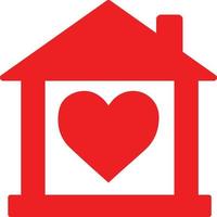 ilustração de ícone de casa de coração de amor vetor