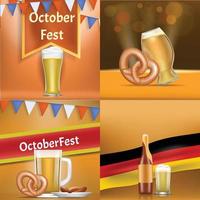 conjunto de banner oktoberfest, estilo realista vetor