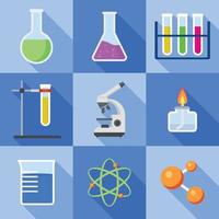 conjunto de ícones de química, estilo simples