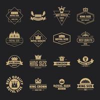 conjunto de ícones do logotipo real da coroa, estilo simples vetor