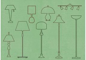 Conjunto de design de lâmpada de vetores grátis