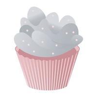 ilustração vetorial de cupcake isolada no fundo branco, clipart de cupcake vetor