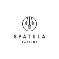 vetor plano de modelo de design de ícone de logotipo de espátula de cozinha