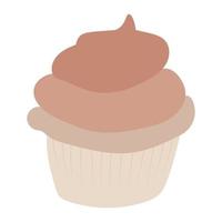 ilustração vetorial de cupcake isolada no fundo branco, clipart de cupcake vetor