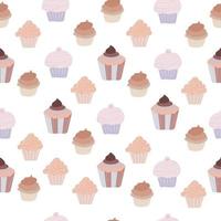 ilustração vetorial de cupcake isolada no fundo branco, clipart de cupcake vetor