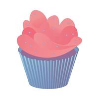 ilustração vetorial de cupcake isolada no fundo branco, clipart de cupcake vetor