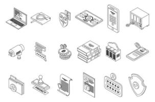 ícones de privacidade definir contorno vetorial vetor