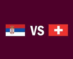 sérvia e suíça bandeira emblema símbolo design europa futebol final vetor países europeus ilustração de times de futebol