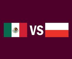 méxico e polônia bandeira emblema símbolo design europa e américa do norte futebol final vetor países europeus e latino-americanos ilustração de times de futebol