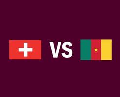 suíça e camarões bandeira emblema símbolo design africano e europeu vetor final de futebol países africanos e europeus ilustração de times de futebol
