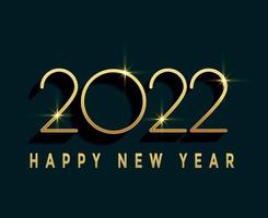 abstrato feliz ano novo 2022 design vetorial de ilustração de ouro vetor