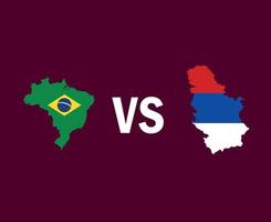 brasil e sérvia mapa símbolo design europa e américa latina futebol final vetor europa e países da américa latina ilustração de times de futebol
