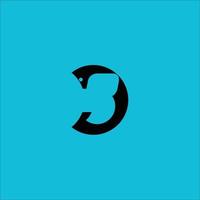 design de logotipo criativo de espaço negativo de cor preta 3 ou b vetor
