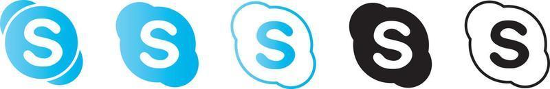 ícone do skype vector.skype logotipo vector.skype botão vetor. vetor