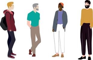 homens elegantes moda silhueta ícone ilustração vetorial no fundo branco vetor