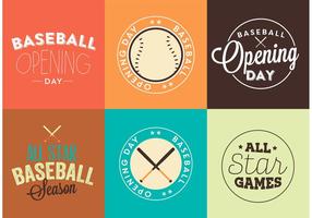 Baseball opening day logo vector set