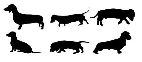 Wiener Dog Silhouettes do vetor