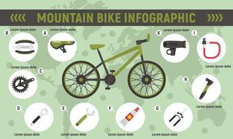 infográfico de bicicleta de montanha, estilo simples vetor