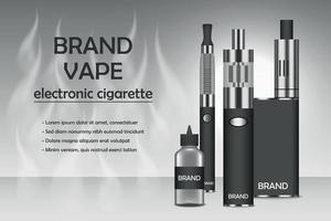 fundo de conceito de cigarro eletrônico de vapor, estilo realista vetor