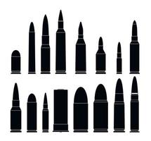 conjunto de ícones militares de arma de bala, estilo simples