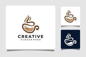 inspiração de design de modelo de logotipo de cubo de café vetor