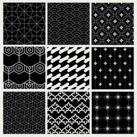 conjunto de design de fundo de padrões geométricos sem emenda. coleção de padrão de arte de linha abstrata para papel de parede vetor