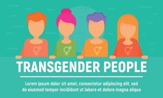 banner de conceito de pessoas transgênero, estilo simples vetor