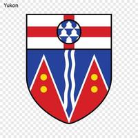 emblema de yukon, província do canadá vetor