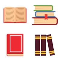 conjunto de ícones de livros de biblioteca, estilo simples