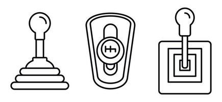 conjunto de ícones da caixa de velocidades do carro, estilo de contorno vetor