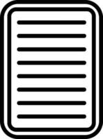 ícone de linha de vetor de nota
