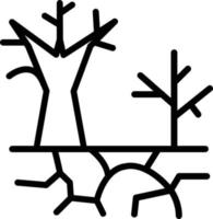 design de ícone de linha de desertificação vetor