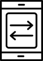 ícone de linha de vetor de sincronização