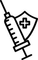 design de ícone de linha de vacinação vetor