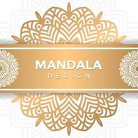 fundo de convite de casamento de design de mandala ornamental de luxo na cor dourada. vetor