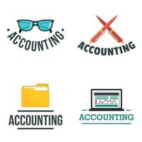 conjunto de logotipo do dia internacional de contabilidade, estilo simples vetor