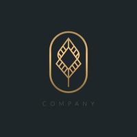 logotipo de conceito de marca de luxo exclusivo. monograma de ícone de forma de folha elegante dourada - identidade de marca para moda, joias, uma empresa de cosméticos. vetor